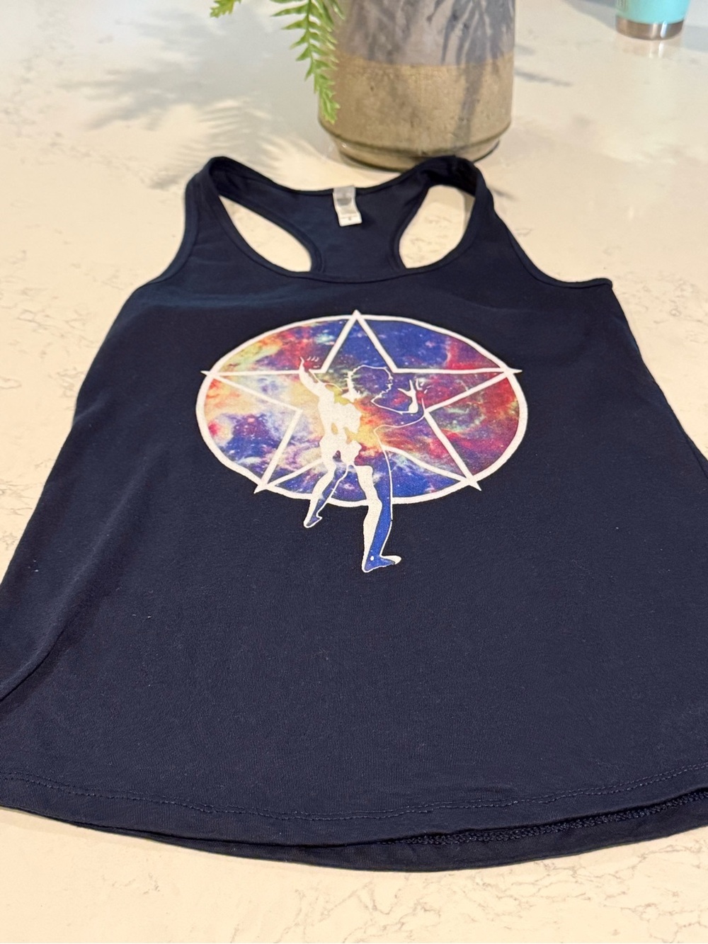RUSH Women's Navy Racerback Tank with Starman